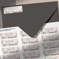 Wildflower Charm Rustic Floral Wedding Address