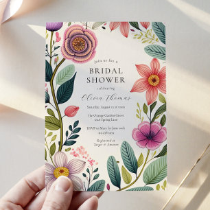 Wildflower Chic Bridal Shower Invitation
