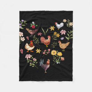 Wildflower Chicken Heart Farm Animal Farmer Men Wo Fleece Blanket