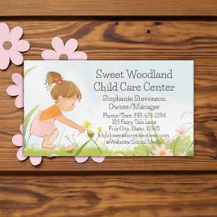 Wildflower Child Daycare Babysitter Childcare Business Card