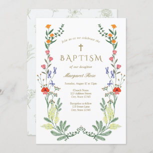 Wildflower Christening Invitation