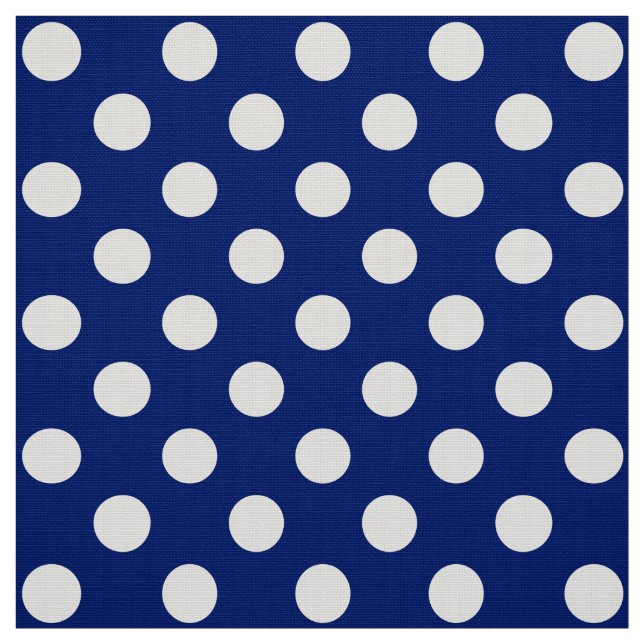 WILDFLOWER - Classic Polka Dots on Nautical Blue Fabric (Swatch)