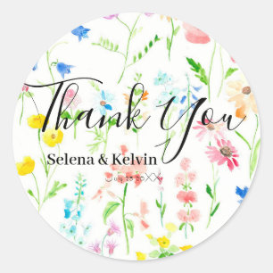 Wildflower collection round sticker 