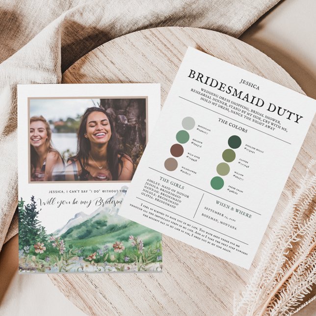 Wildflower Colour Palette | Be my Bridesmaid Announcement (Creator Uploaded)