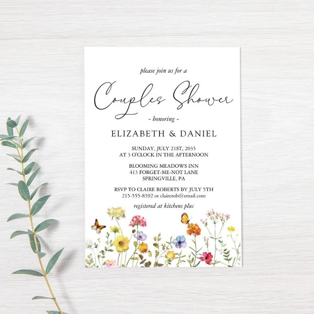 Wildflower Colourful Botanical Couples Shower Invitation (Creator Uploaded)