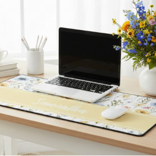 Wildflower Colourful Spring Floral  Desk Mat