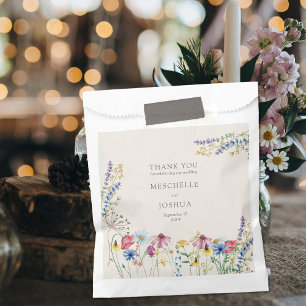 Wildflower Country Floral Thank You Wedding Favour Bags