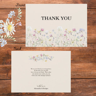 Wildflower Couples Baby Shower Flat Thank You Card