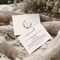 Wildflower Crest Monogram Wedding RSVP