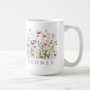 Wildflower Custom Name Coffee Mug
