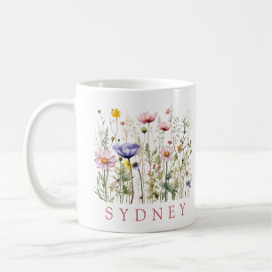 Wildflower Custom Name Coffee Mug