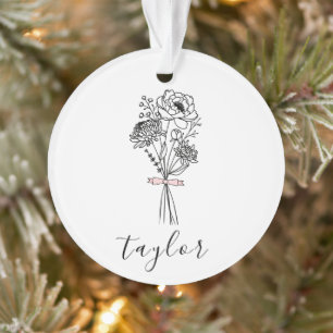 Wildflower Custom Name Ornament