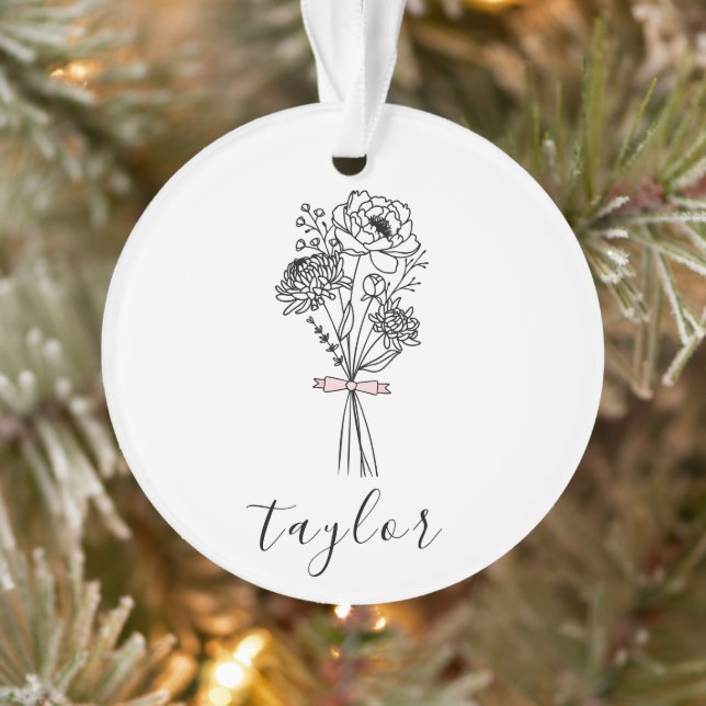 Wildflower Custom Name Ornament (Tree)