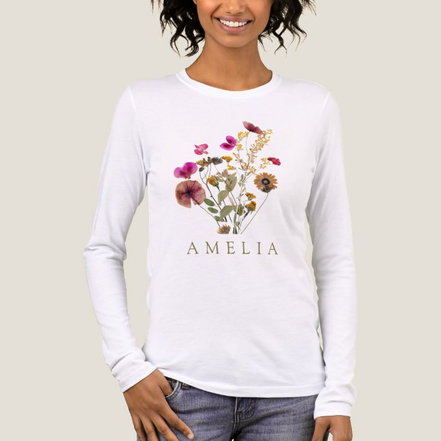 Wildflower Custom Name Tri-Blend Shirt (Front)