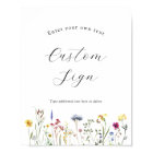 Wildflower Custom Text Sign