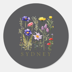 Wildflower D Name  Classic Round Sticker