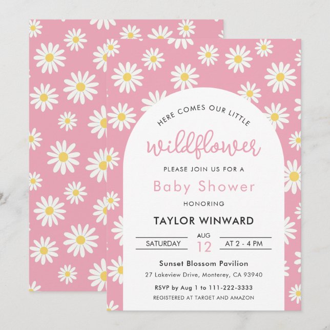 Wildflower Daisy Baby Shower Invitation (Front/Back)