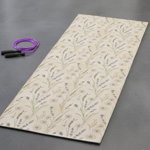 Wildflower Daisy Cottagecore Floral Yoga Mat