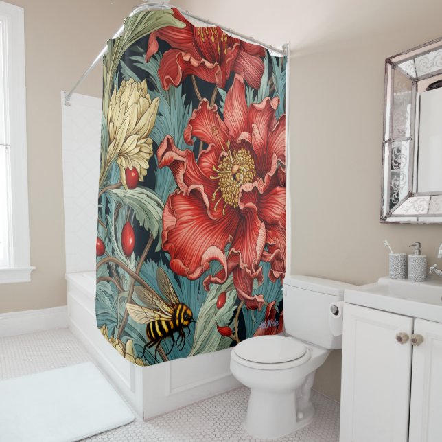 wildflower daisy Shower Curtain (In Situ)