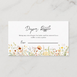 Wildflower Diaper Raffle Card For Baby Shower