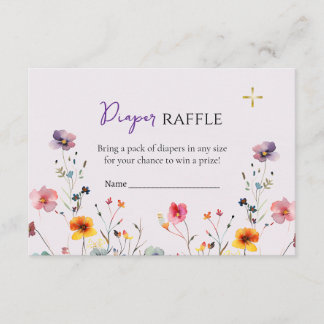 Wildflower Diaper Raffle Orthodox Baby Shower Card