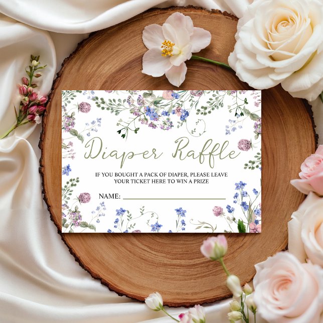 Wildflower Diaper Raffle Tickets Enclosure Card (Creator Uploaded)