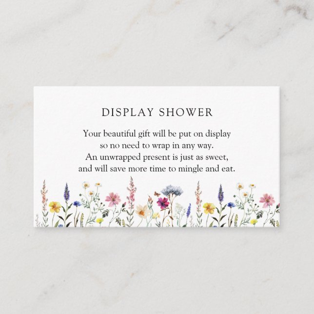 Wildflower Display Baby Shower insert card (Front)