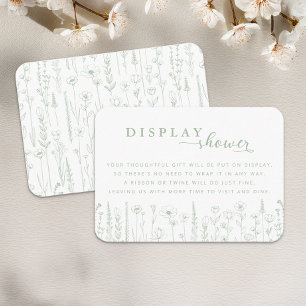 Wildflower Display Shower Baby Shower Card – Sage