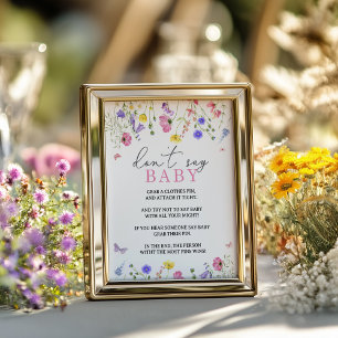 Wildflower Don’t Say Baby Game Sign Game