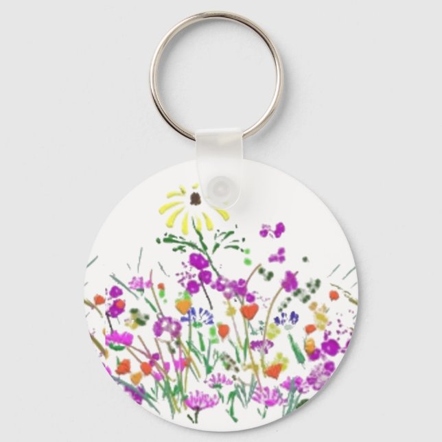 Wildflower Doodle Key Ring (Front)
