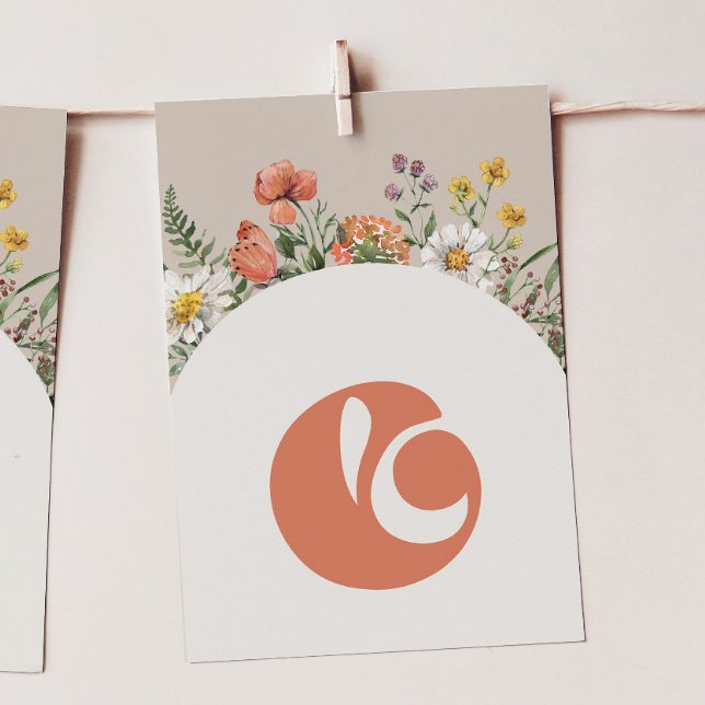 Wildflower "E" High Chair Bunting Banner Card (Creator Uploaded)