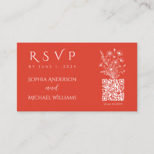 Wildflower Elegance-RSVP-QR code- Business Card