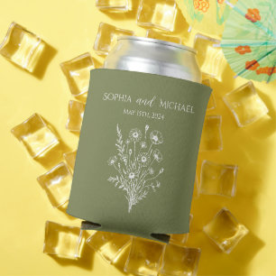 Wildflower Elegance-Wedding- Can Cooler