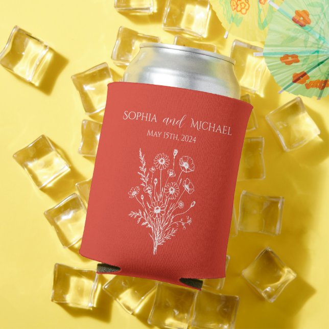 Wildflower Elegance-Wedding- Can Cooler (In Situ Summer)