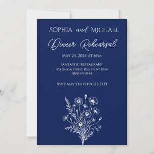 Wildflower Elegance Wedding Dinner Rehearsal Invitation
