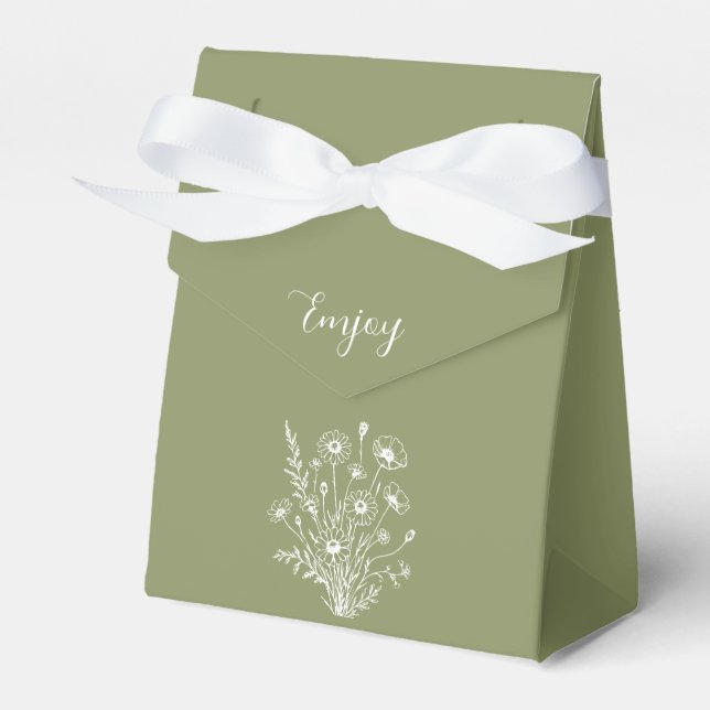 Wildflower Elegance-Wedding  Favour Box (Front Side)