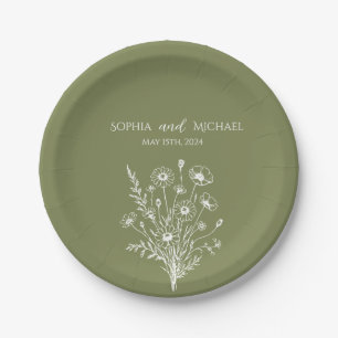 Wildflower Elegance-Wedding- Paper Plate
