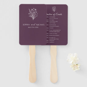 Wildflower Elegance-Wedding Program Hand Fan