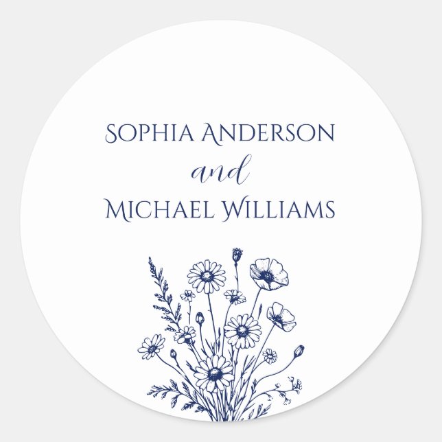 Wildflower Elegance- Wedding Stickers (Front)