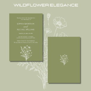Wildflower Elegance Wedding Theme Invitation
