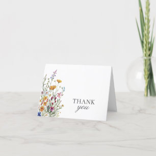 Wildflower Elegant Boho Chic Thank You Card