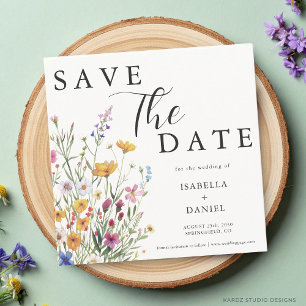 Wildflower Elegant Boho Wedding Save The Date
