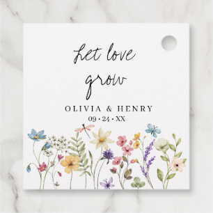 Wildflower Elegant Floral Wedding Favour Tags