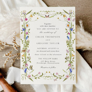 Wildflower Elegant Garden Wedding Invitation