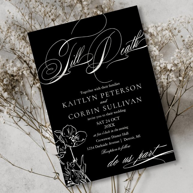 Wildflower Elegant Gothic Wedding Invitation (Creator Uploaded)