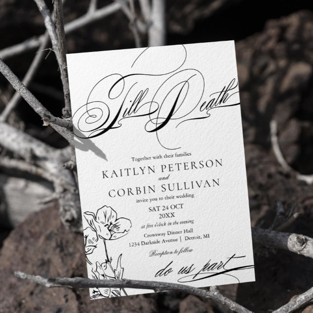Wildflower Elegant Gothic Wedding Invitation (Creator Uploaded)
