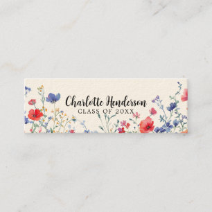 Wildflower Elegant graduation custom name card