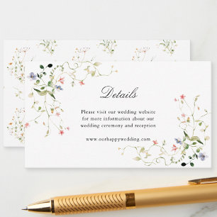Wildflower Elegant Modern Garden Floral Wedding Enclosure Card