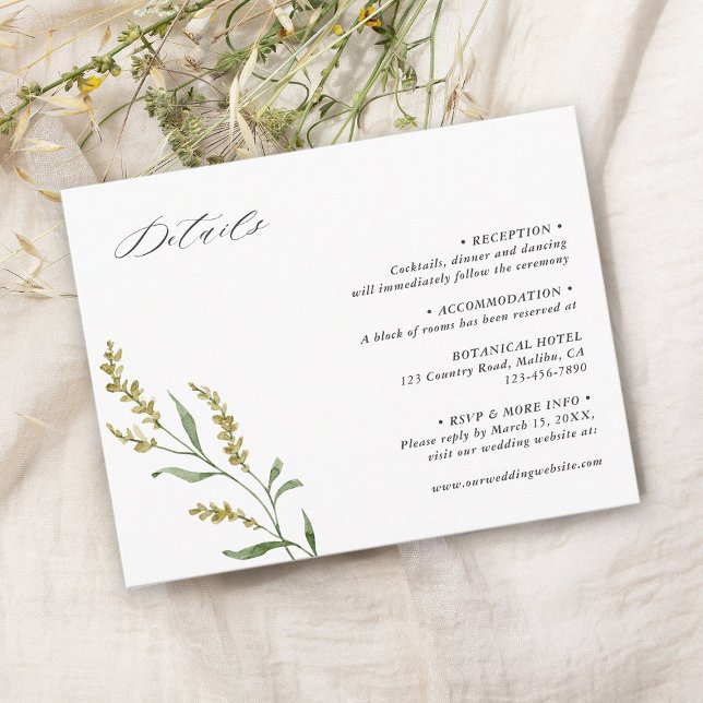 Wildflower Elegant Wedding Details  Enclosure Card (Creator Uploaded)