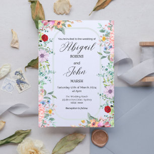 Wildflower Elegant Wedding Invitation